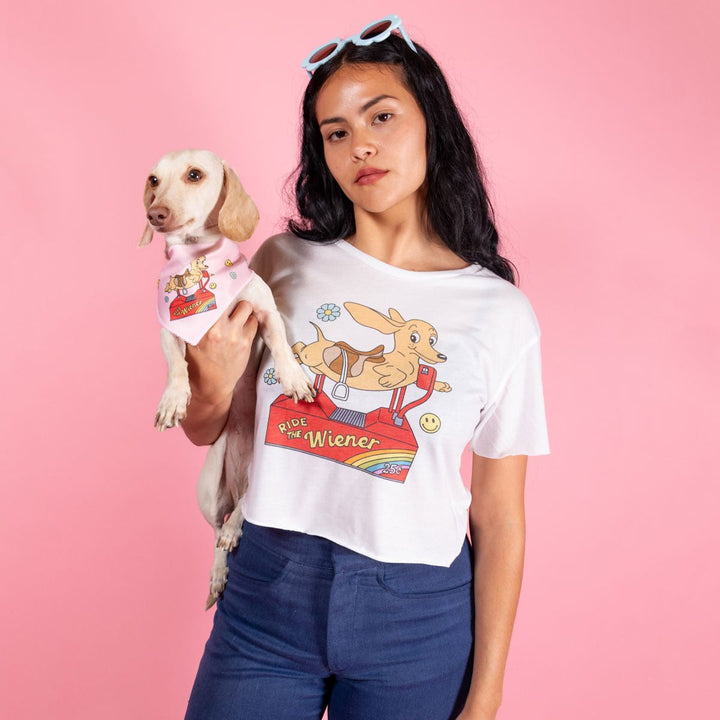 ride the wiener cropped tee - bean goods