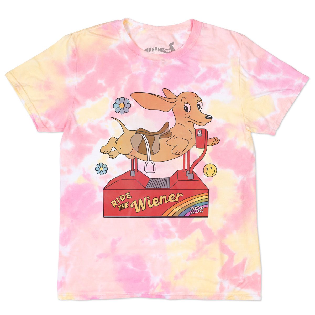 ride the wiener unisex tie dye tee - bean goods