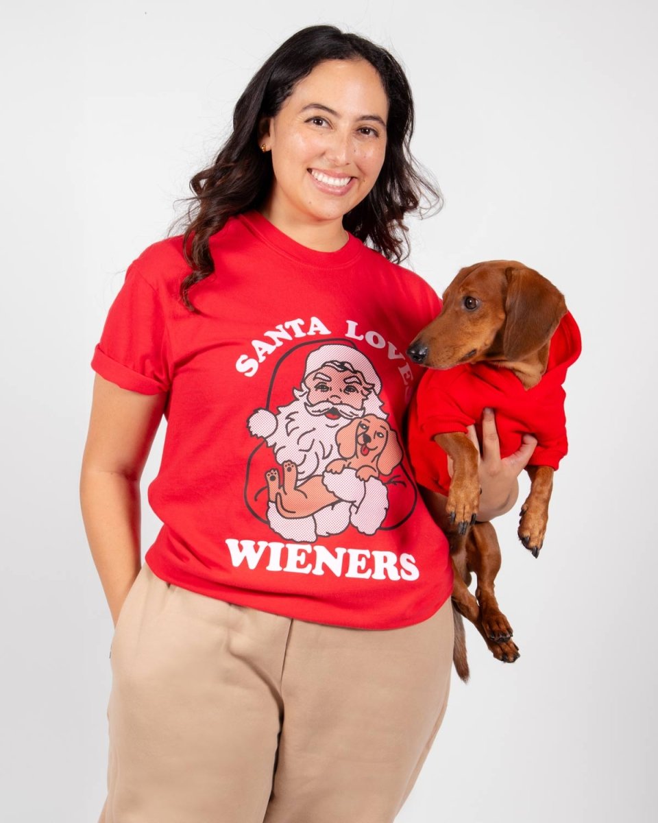 santa loves wieners unisex tee - bean goods
