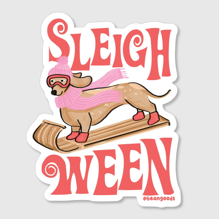 sleigh ween sticker - bean goods