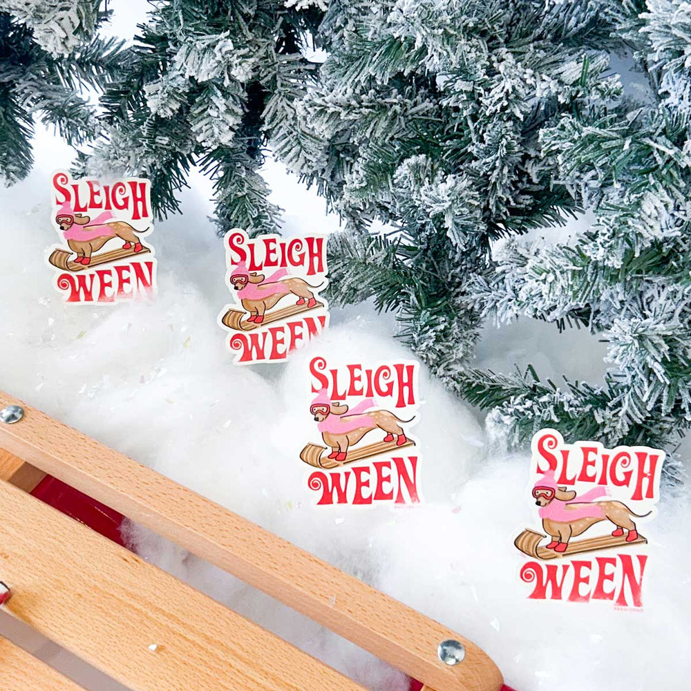 sleigh ween sticker - bean goods