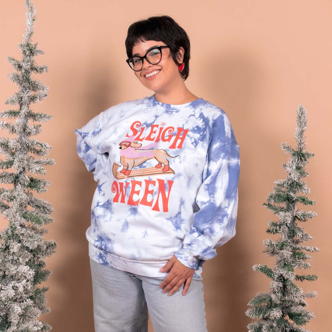 sleigh ween unisex crew sweatshirt | tie dye - bean goods