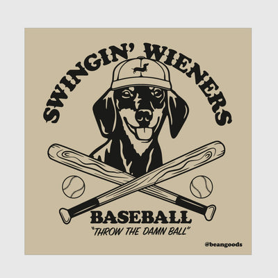 swingin’ wieners baseball club sticker - bean goods
