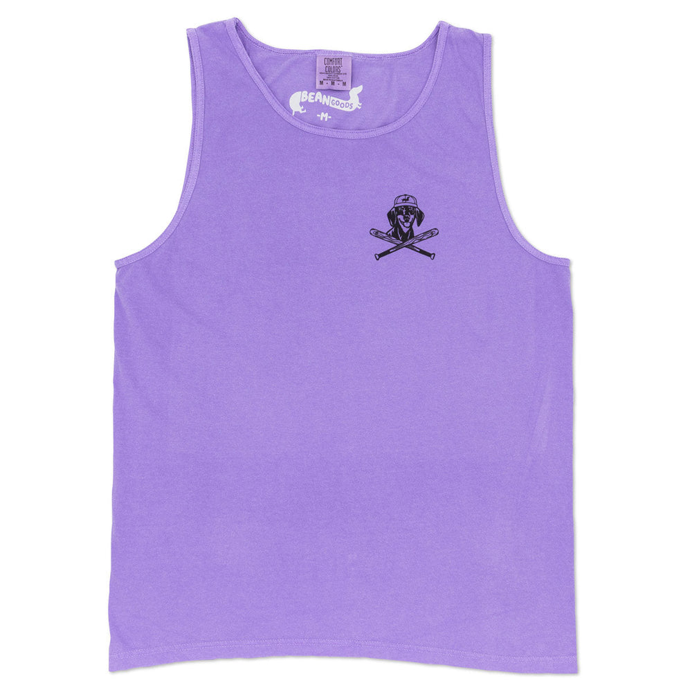 swingin’ wieners baseball club unisex tank | grape - bean goods