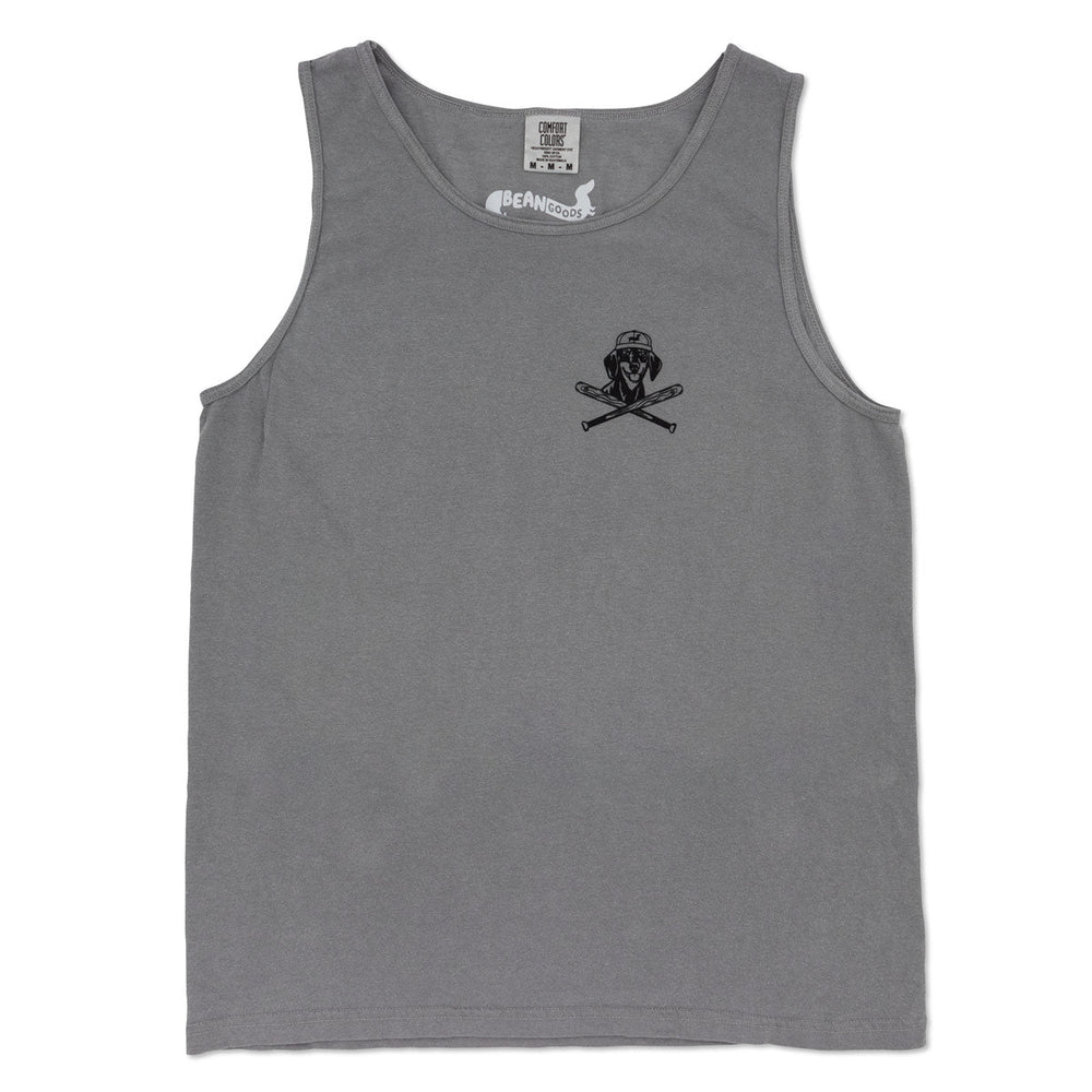 swingin’ wieners baseball club unisex tank | graphite - bean goods