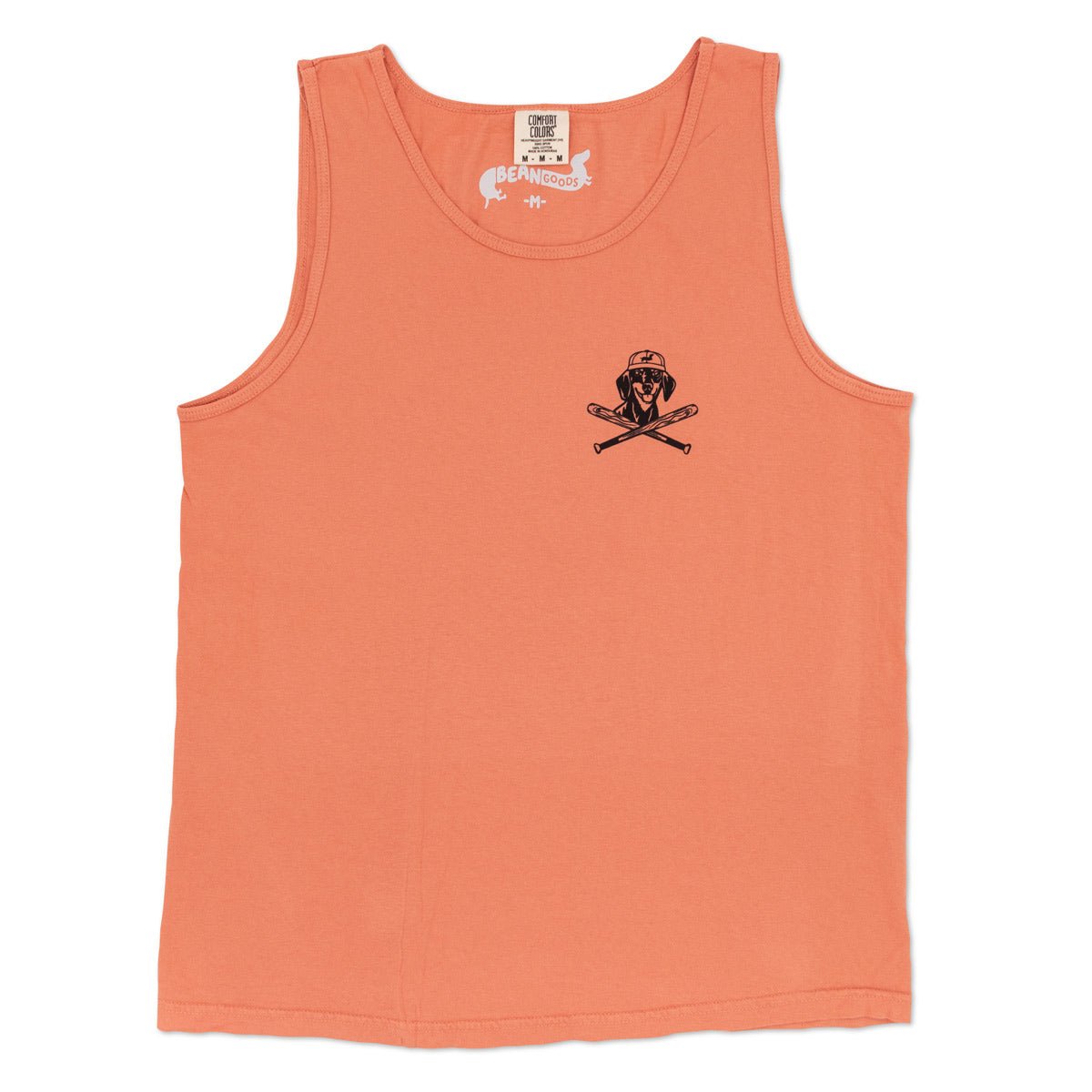 swingin’ wieners baseball club unisex tank | tangerine - bean goods