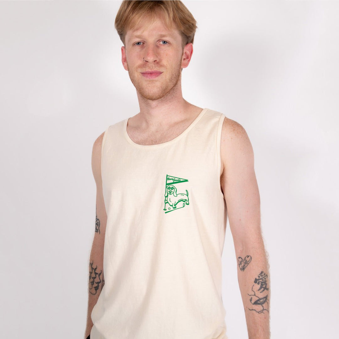 swingin’ wieners golf club unisex tank | cream - bean goods