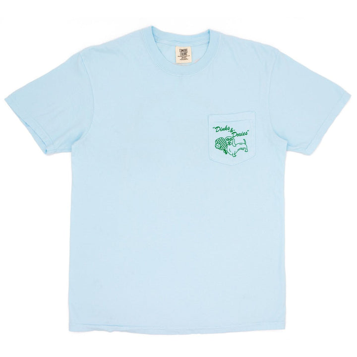 swingin’ wieners pickle ball unisex pocket tee | blue bird - bean goods