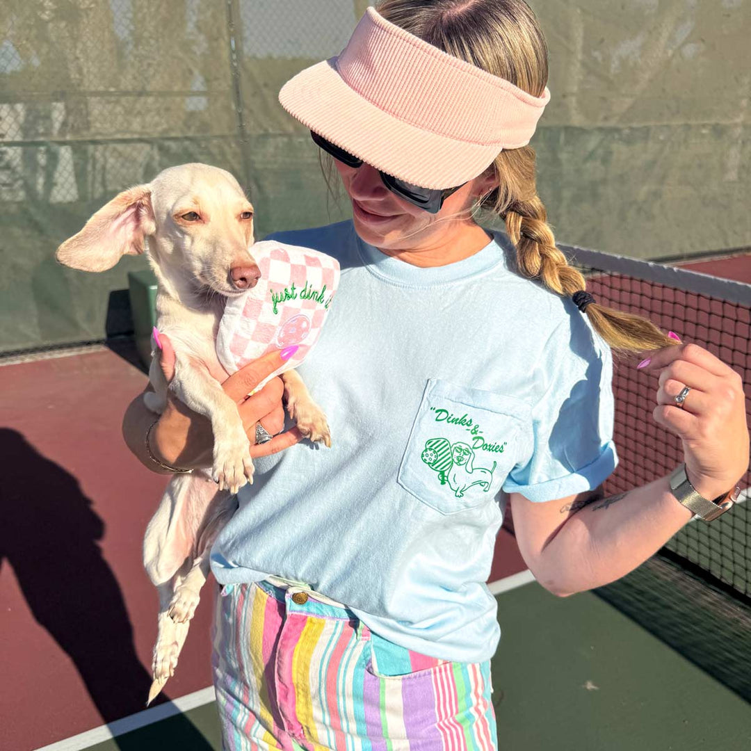 swingin’ wieners pickle ball unisex pocket tee | blue bird - bean goods