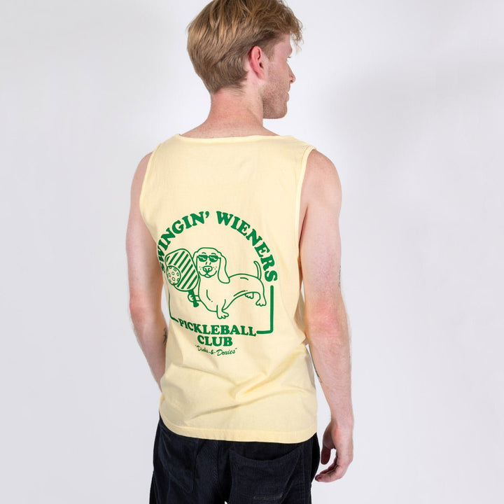 swingin’ wieners pickle ball unisex tank | banana - bean goods