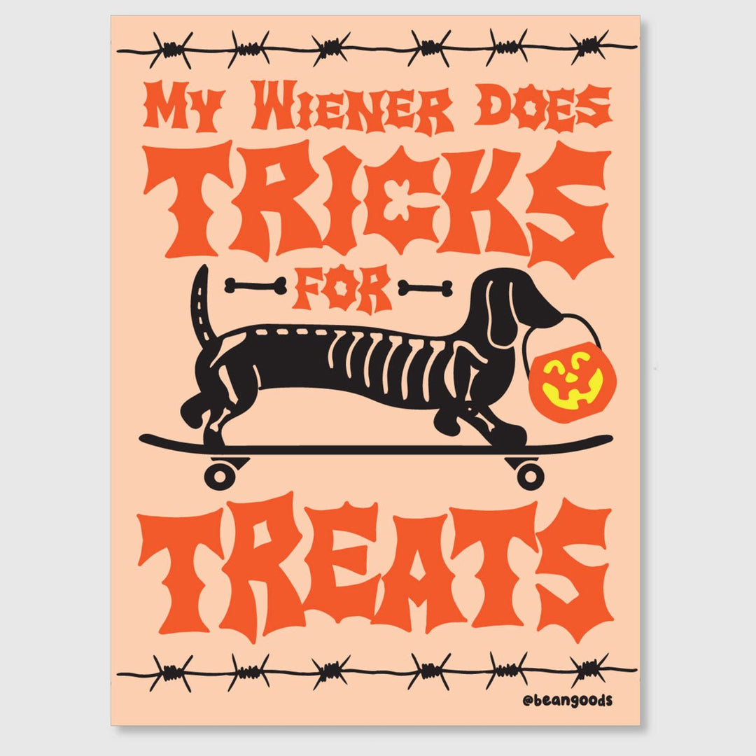 tricks for treats sticker - bean goods