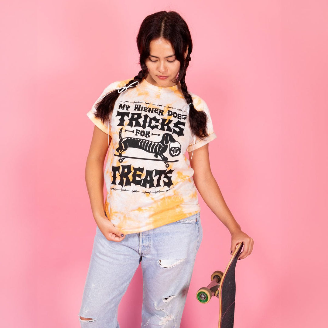 tricks for treats unisex tie - dye tee - bean goods