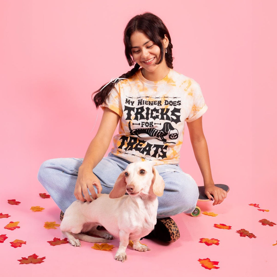 tricks for treats unisex tie - dye tee - bean goods