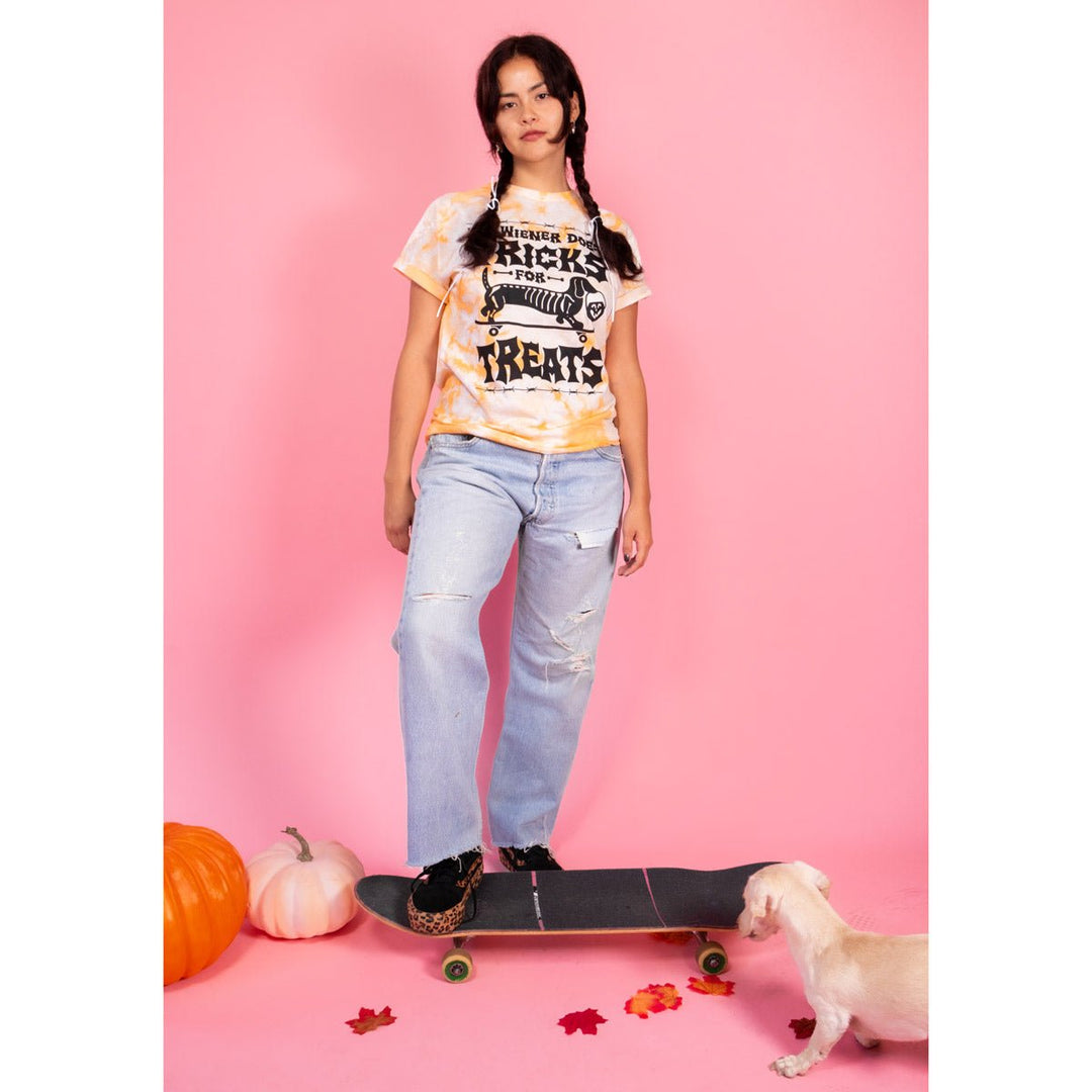 tricks for treats unisex tie - dye tee - bean goods