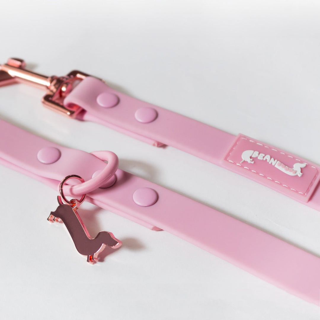 waterproof easy - clean leash - ween pink - bean goods