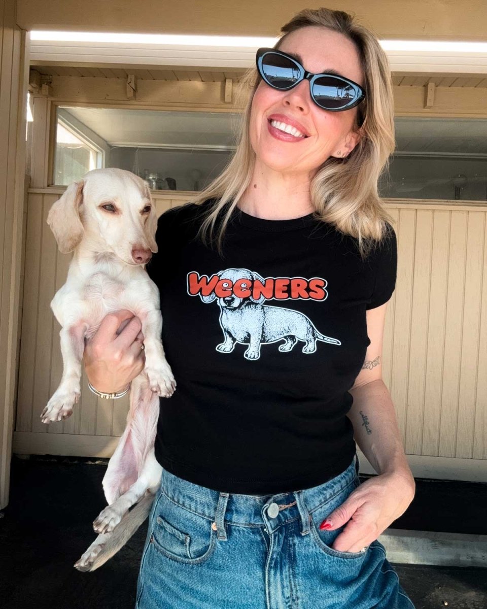 weeners cropped baby tee - bean goods