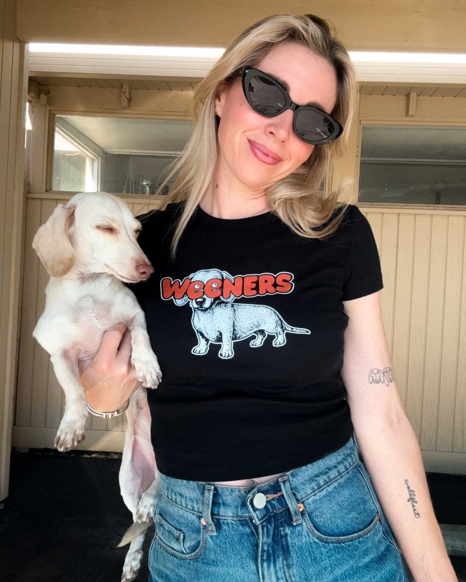 weeners cropped baby tee - bean goods