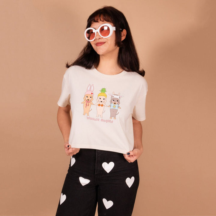 weenie angels cropped tee - bean goods