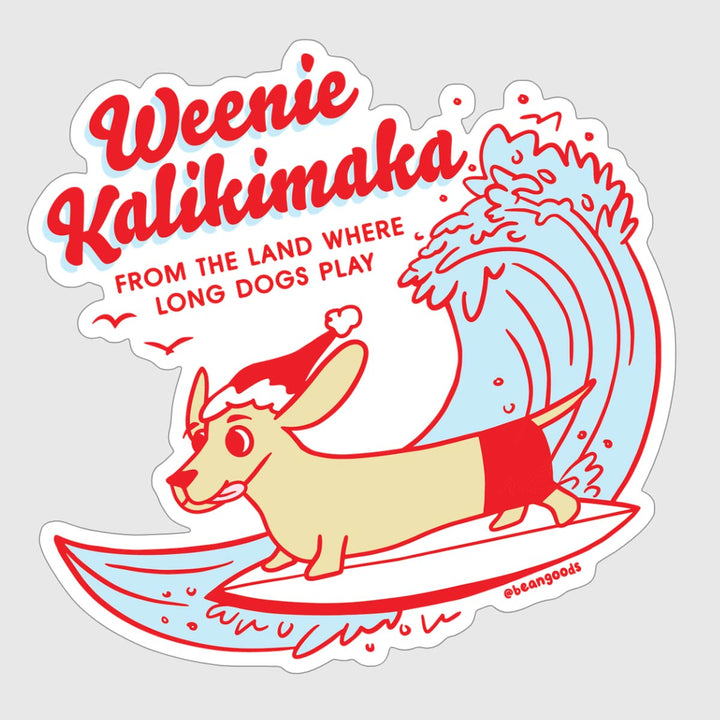 weenie kalikimaka sticker - bean goods