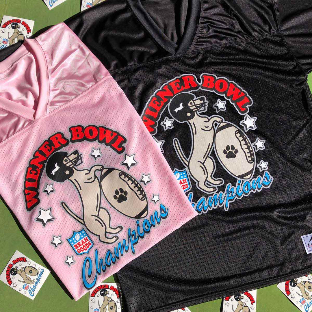 wiener bowl football jersey | midnight - bean goods