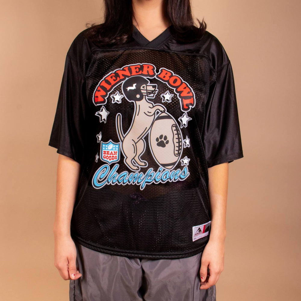 wiener bowl football jersey | midnight - bean goods