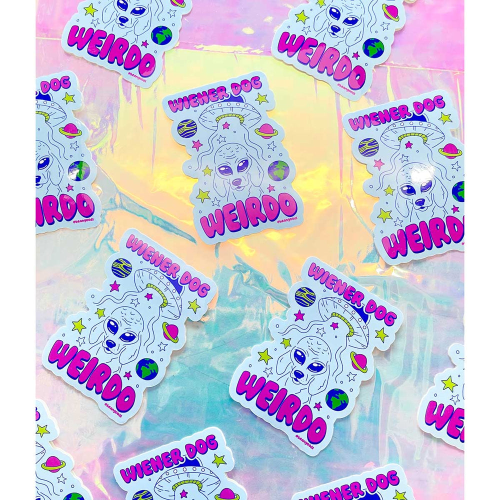 wiener dog weirdo sticker - bean goods