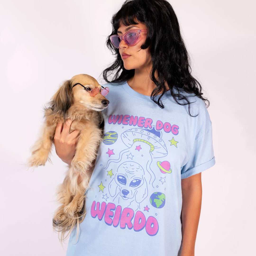 wiener dog weirdo unisex tee | martian mist - bean goods