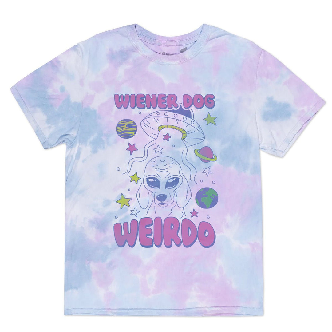 wiener dog weirdo unisex tie - dye tee - bean goods