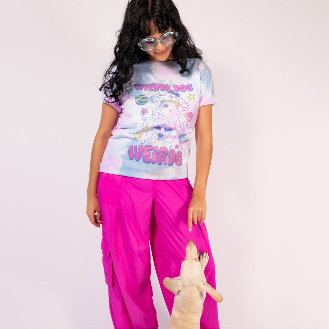 wiener dog weirdo unisex tie - dye tee - bean goods