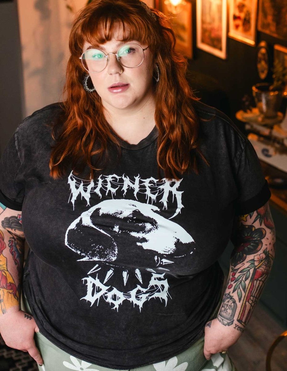 wiener dogs unisex tee | black mineral wash - bean goods