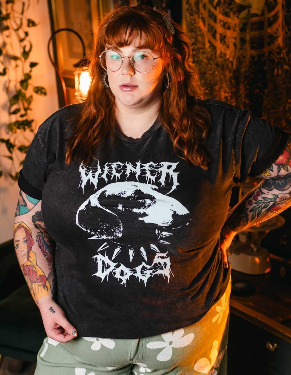 wiener dogs unisex tee | black mineral wash - bean goods