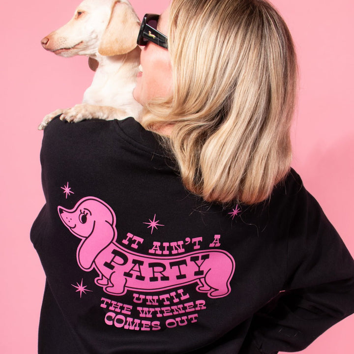 wiener party crew sweatshirt - bean goods