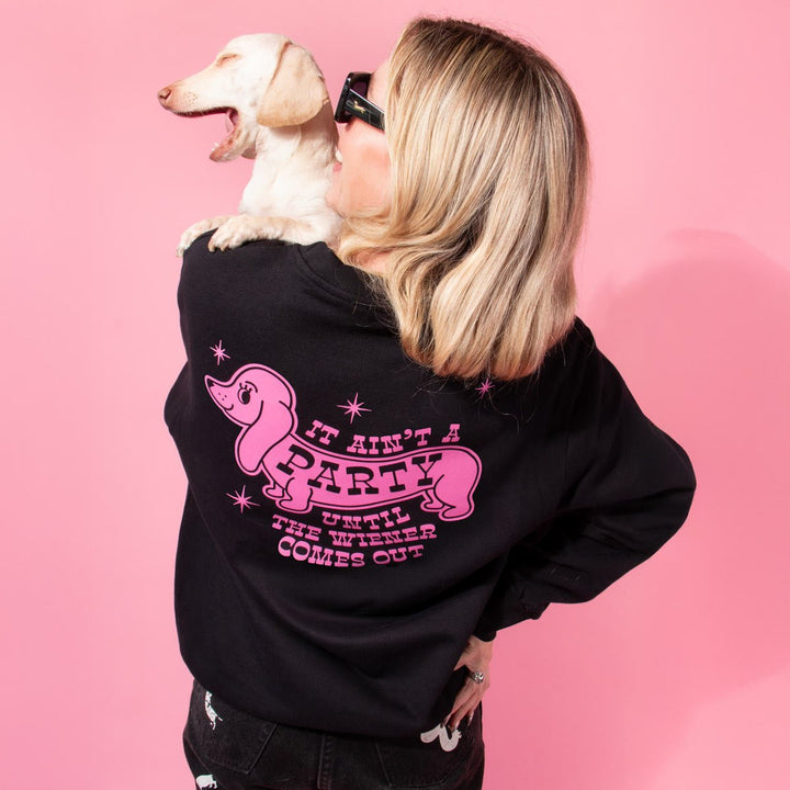 wiener party crew sweatshirt - bean goods