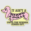 wiener party sticker