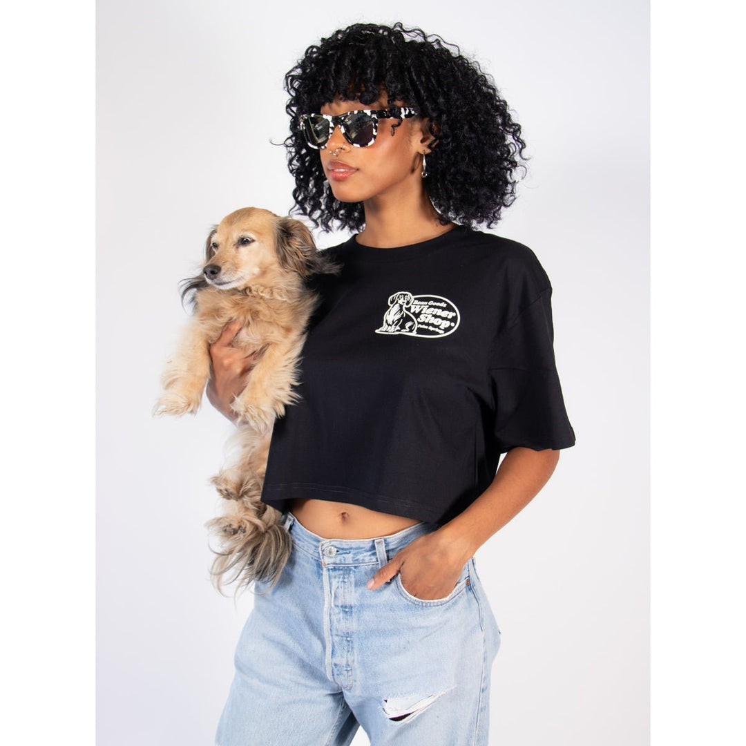 wiener shop cropped tee - bean goods