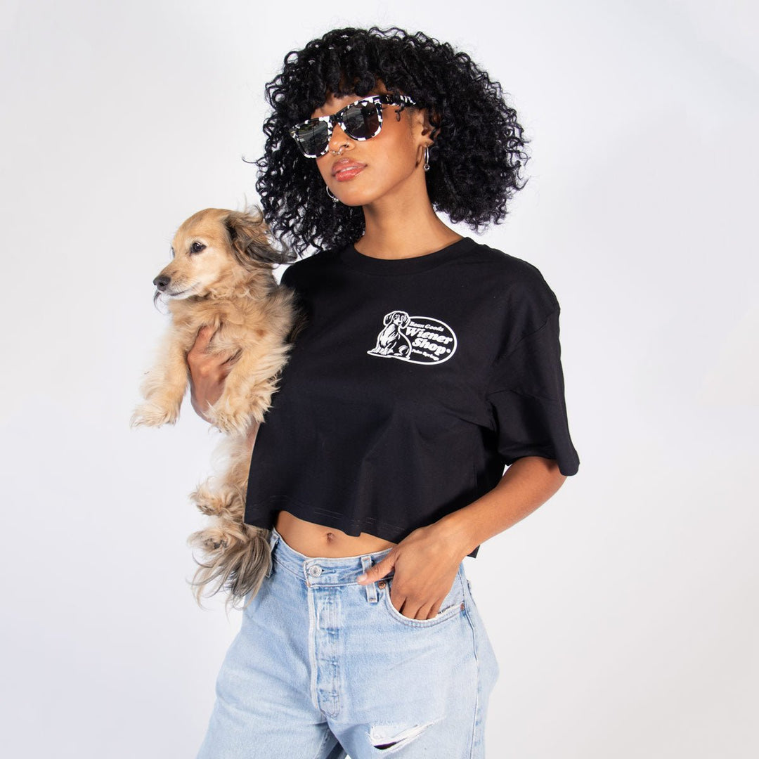 wiener shop cropped tee - bean goods