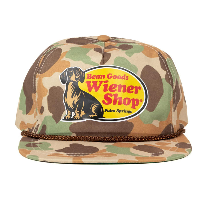 wiener shop hat | camo - bean goods