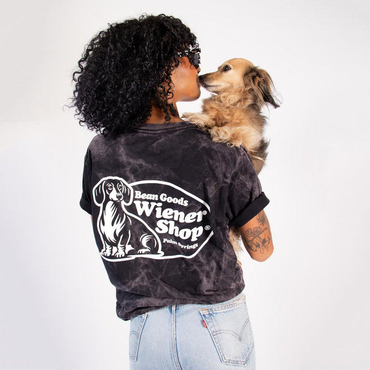 wiener shop unisex tee | black mineral wash - bean goods