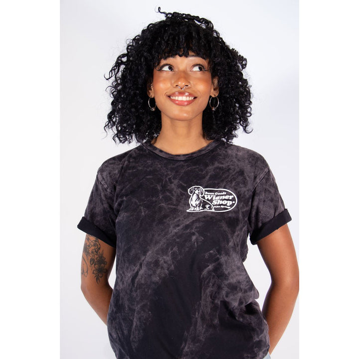 wiener shop unisex tee | black mineral wash - bean goods