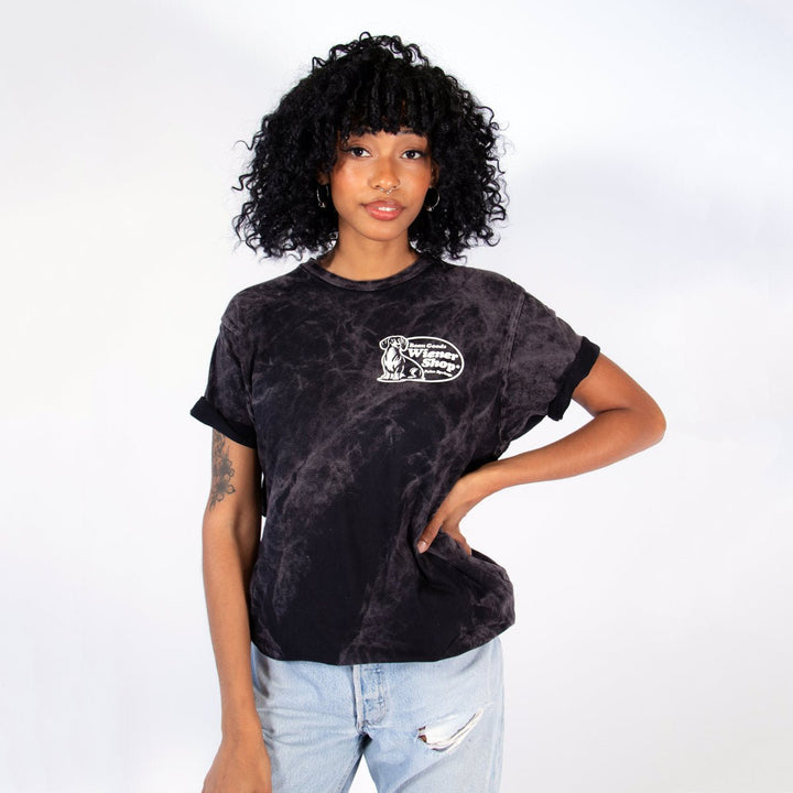 wiener shop unisex tee | black mineral wash - bean goods