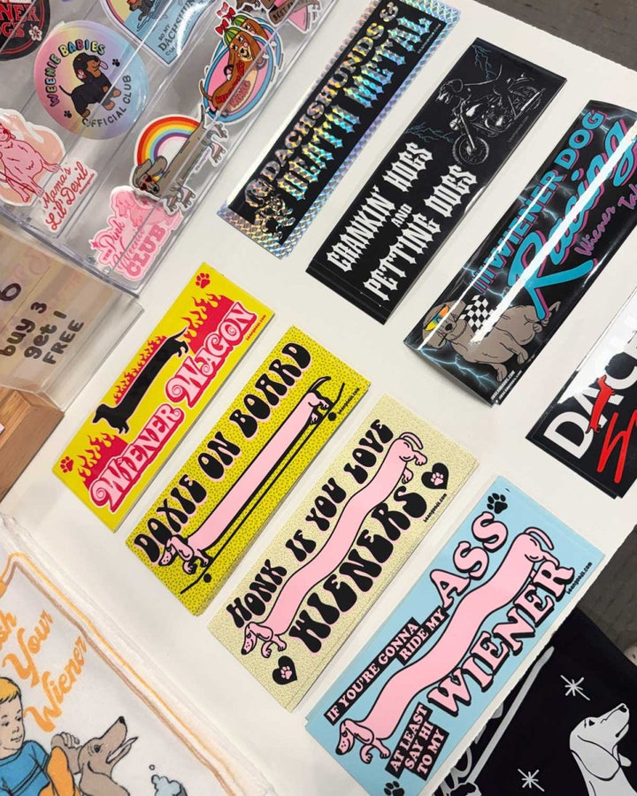 wiener wagon bumper sticker - bean goods