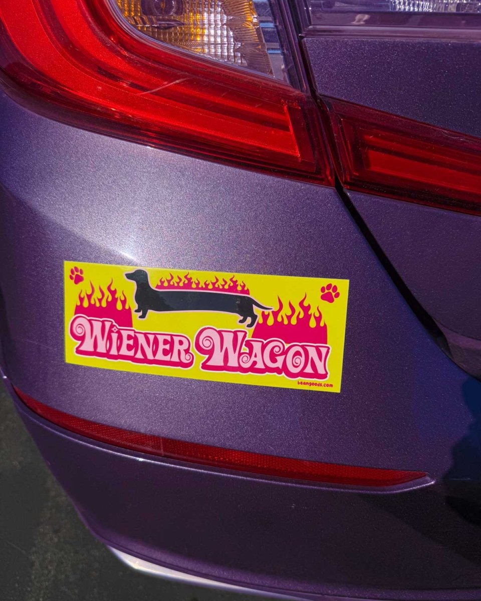 wiener wagon bumper sticker - bean goods