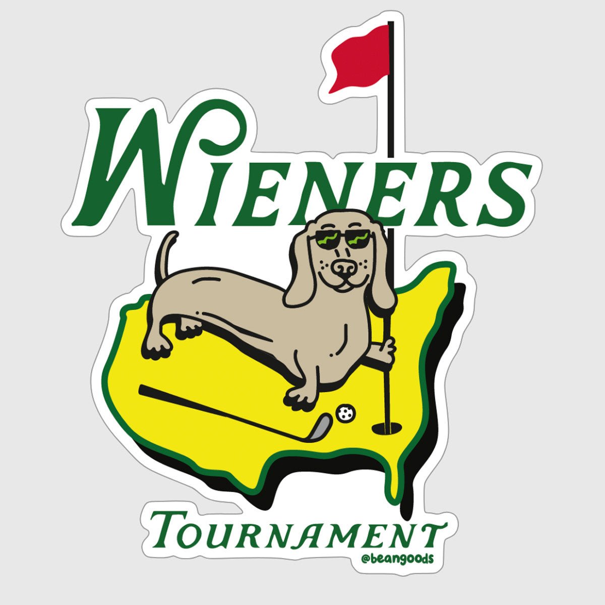 wieners golf tournament sticker - bean goods
