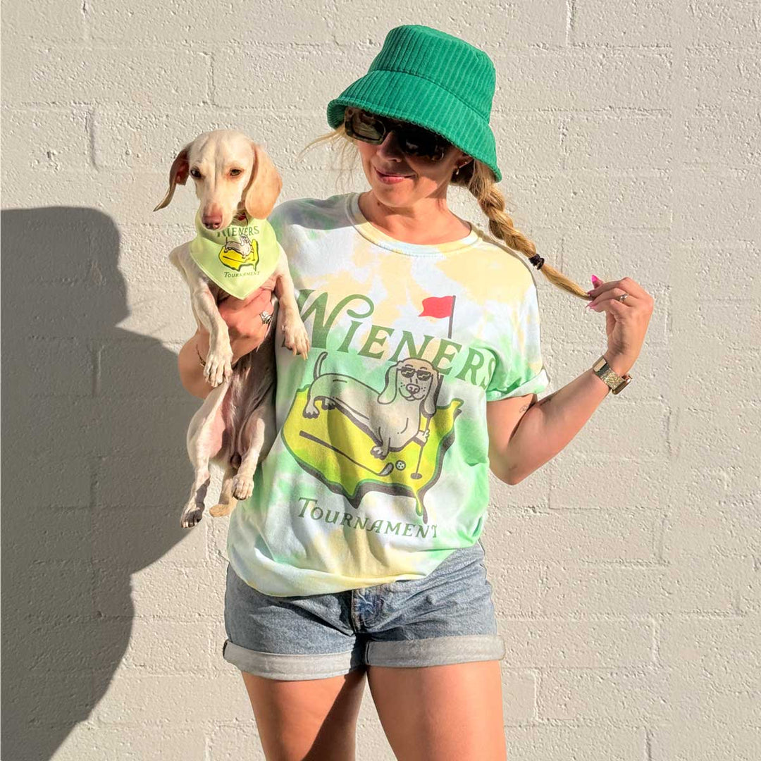 wieners golf tournament unisex tie-dye tee - bean goods