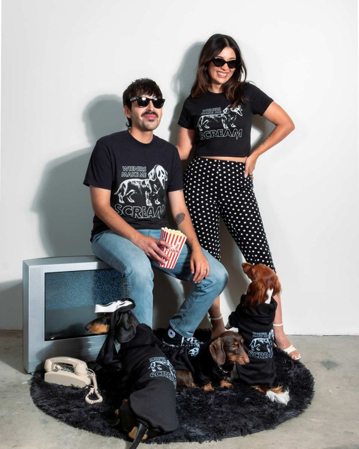 wieners make me scream doxie hoodie - bean goods