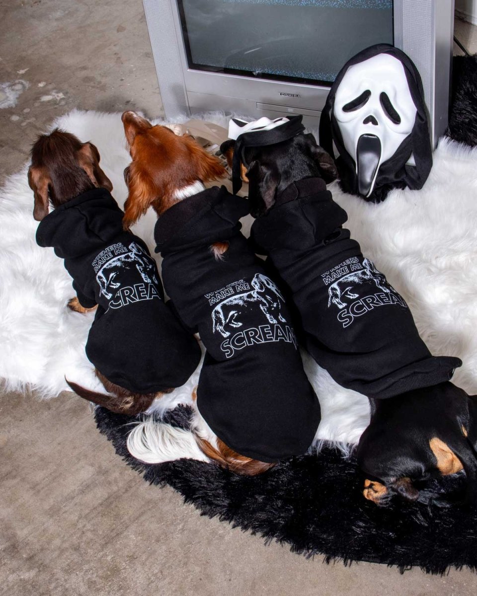 wieners make me scream doxie hoodie - bean goods