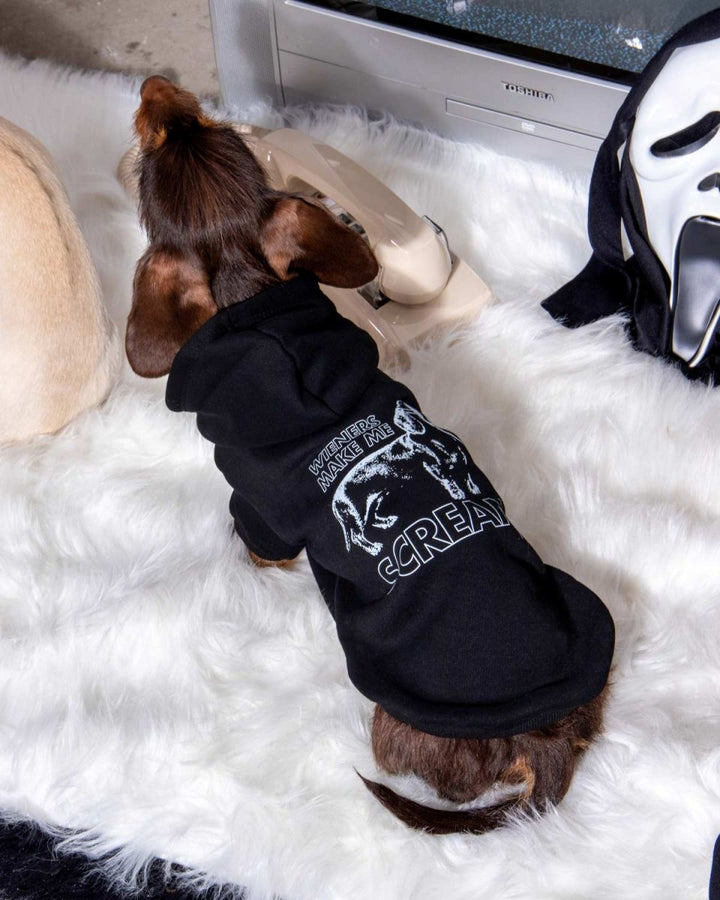 wieners make me scream doxie hoodie - bean goods