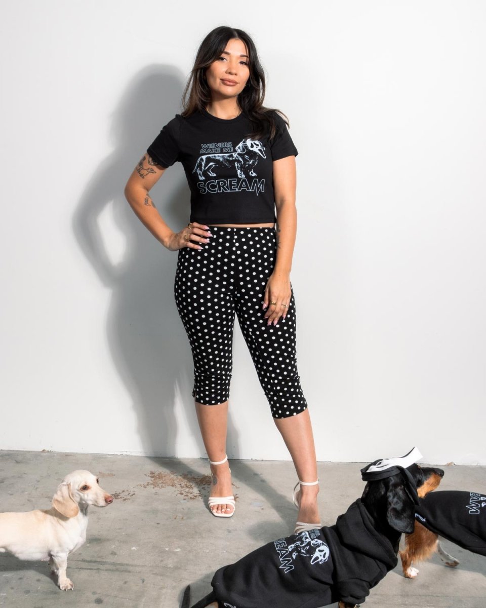 wieners make me scream ribbed cropped tee - bean goods