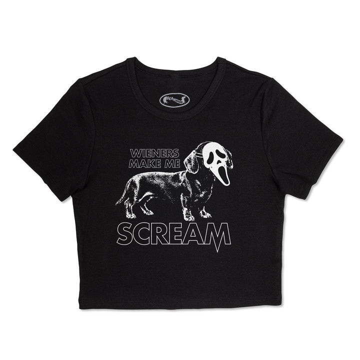 wieners make me scream ribbed cropped tee - bean goods