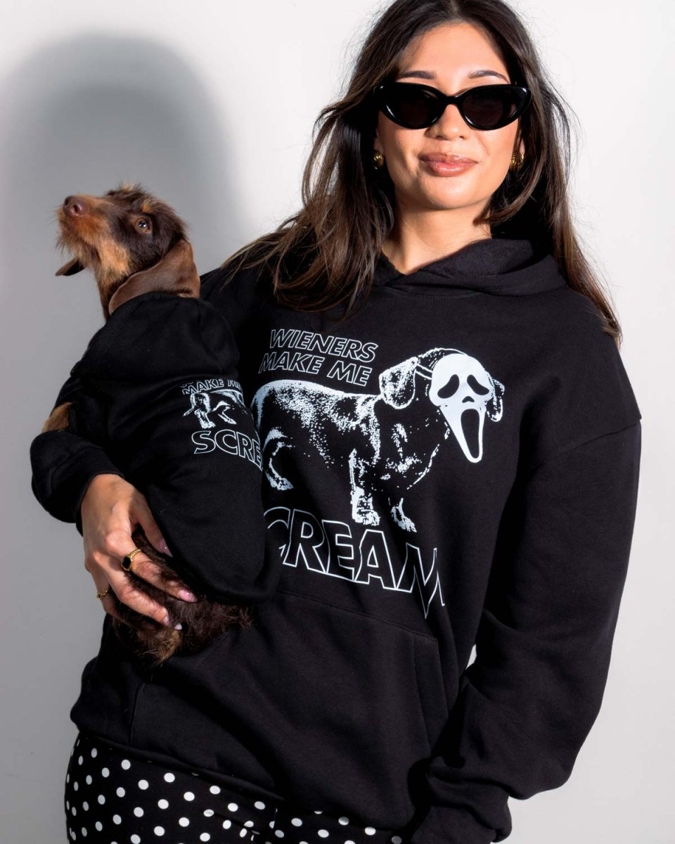 wieners make me scream unisex hoodie - bean goods